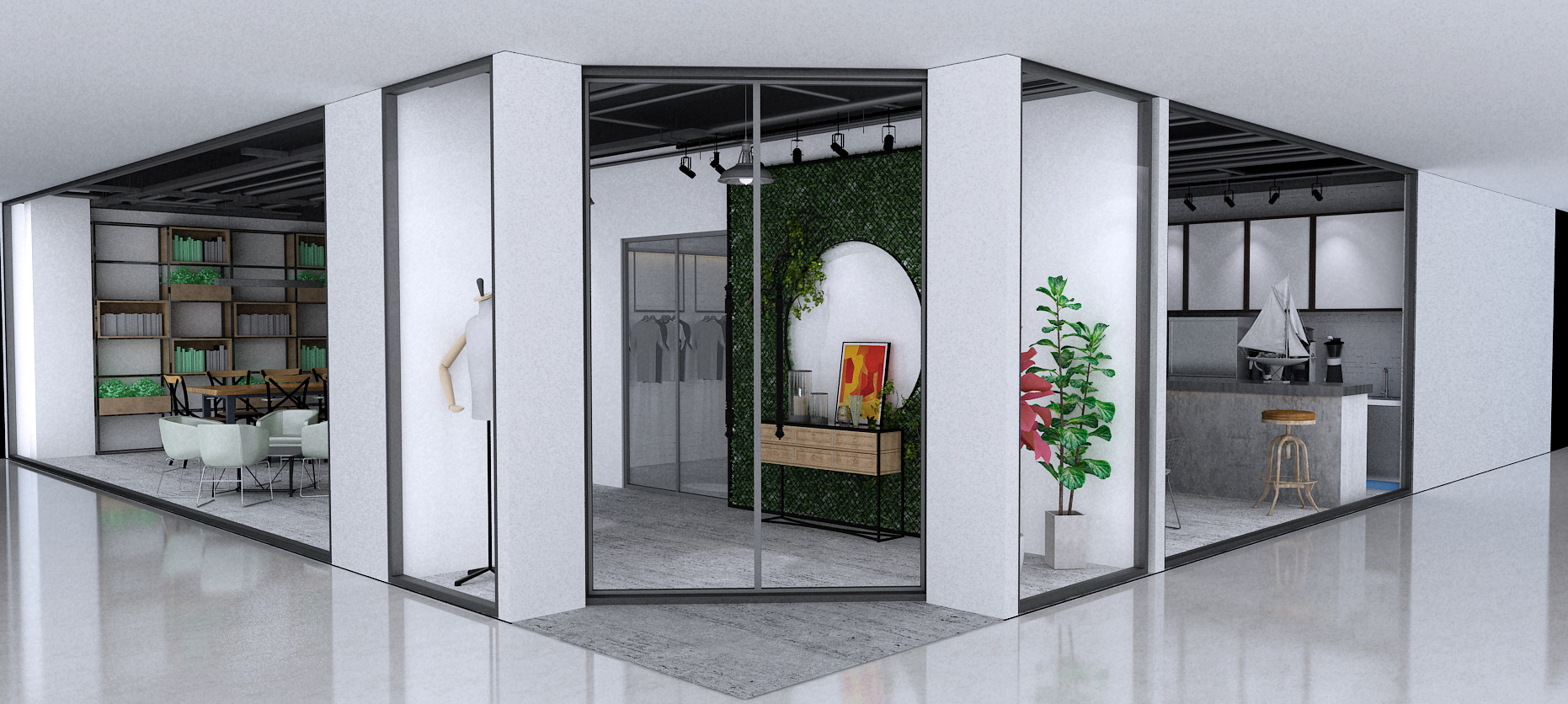 徐匯區(qū)工業(yè)風格服裝店辦公室裝修設計-第1張圖片-上海古都建筑設計集團