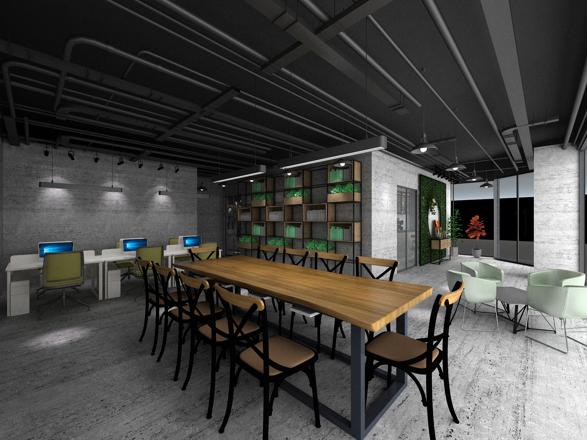 徐匯區(qū)工業(yè)風格服裝店辦公室裝修設計-第3張圖片-上海古都建筑設計集團