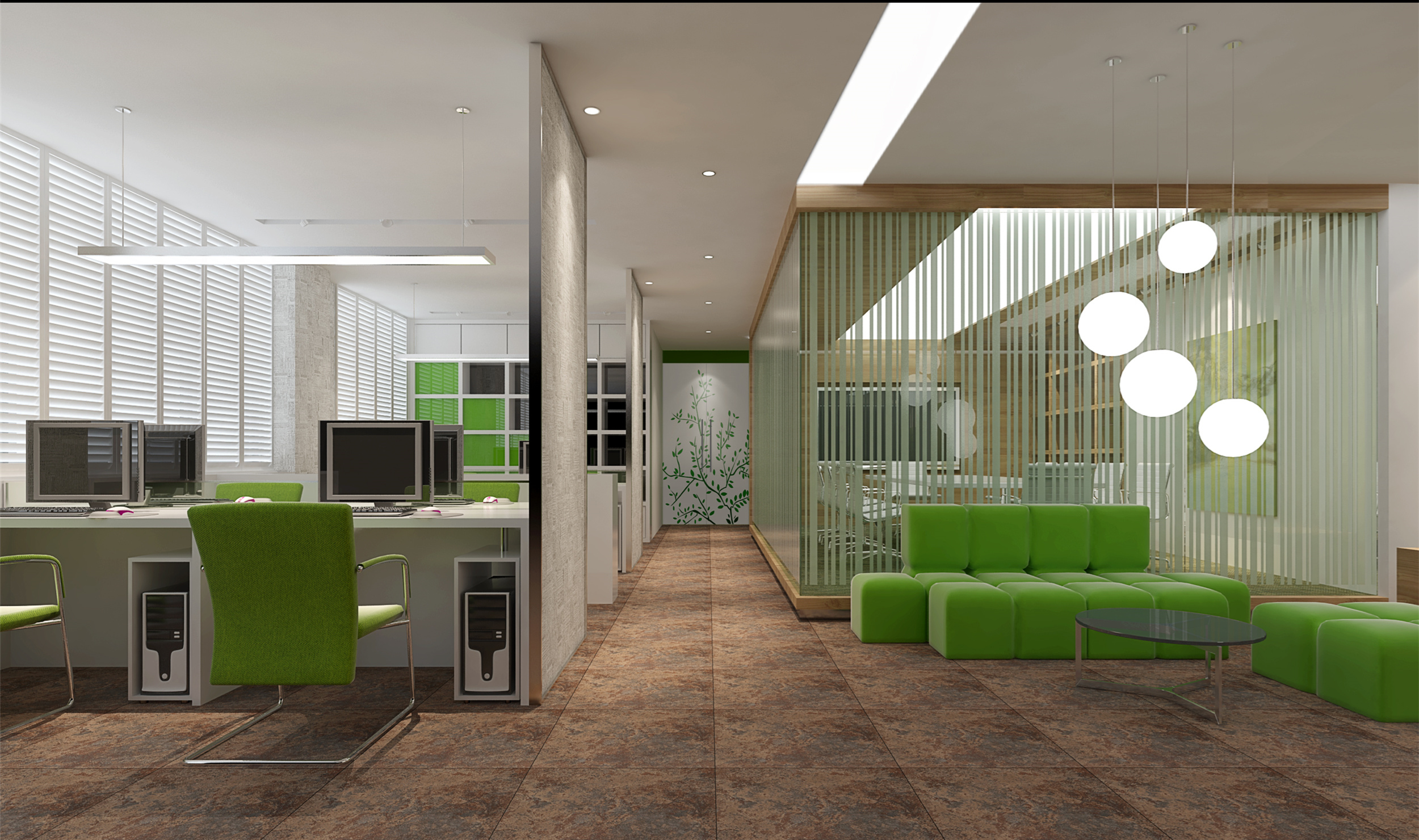 日式150平小型清新辦公室裝修設計-第2張圖片-上海古都建筑設計集團