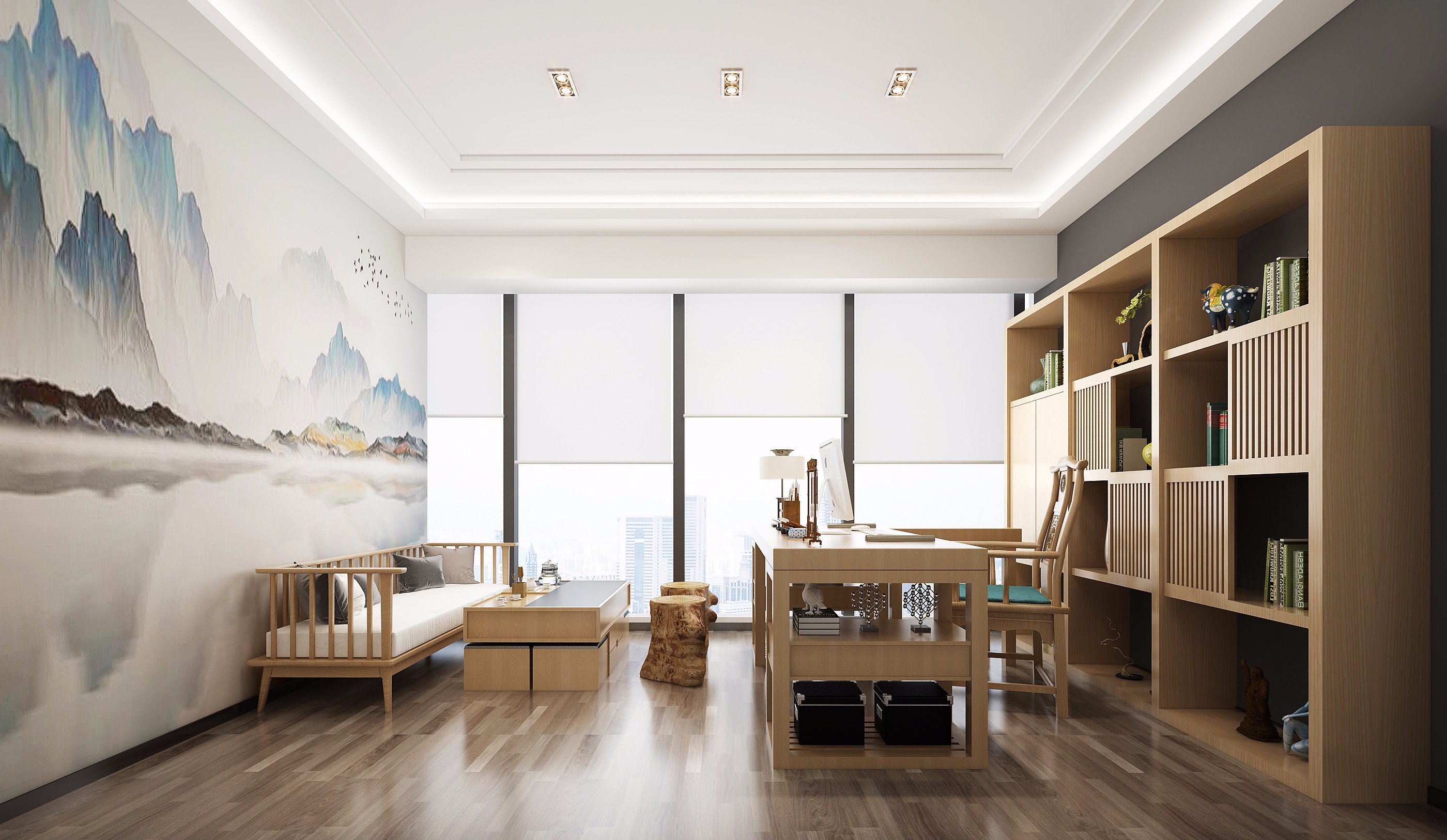 原木風(fēng)格辦公室裝修設(shè)計(jì)-第5張圖片-上海古都建筑設(shè)計(jì)集團(tuán)