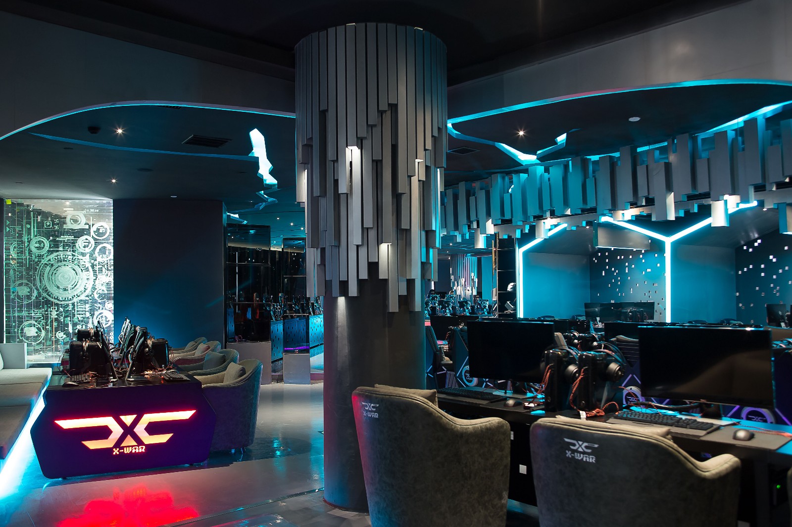 普陀區(qū)現(xiàn)代科技風(fēng)格網(wǎng)吧裝修設(shè)計-第2張圖片-上海古都建筑設(shè)計集團(tuán)